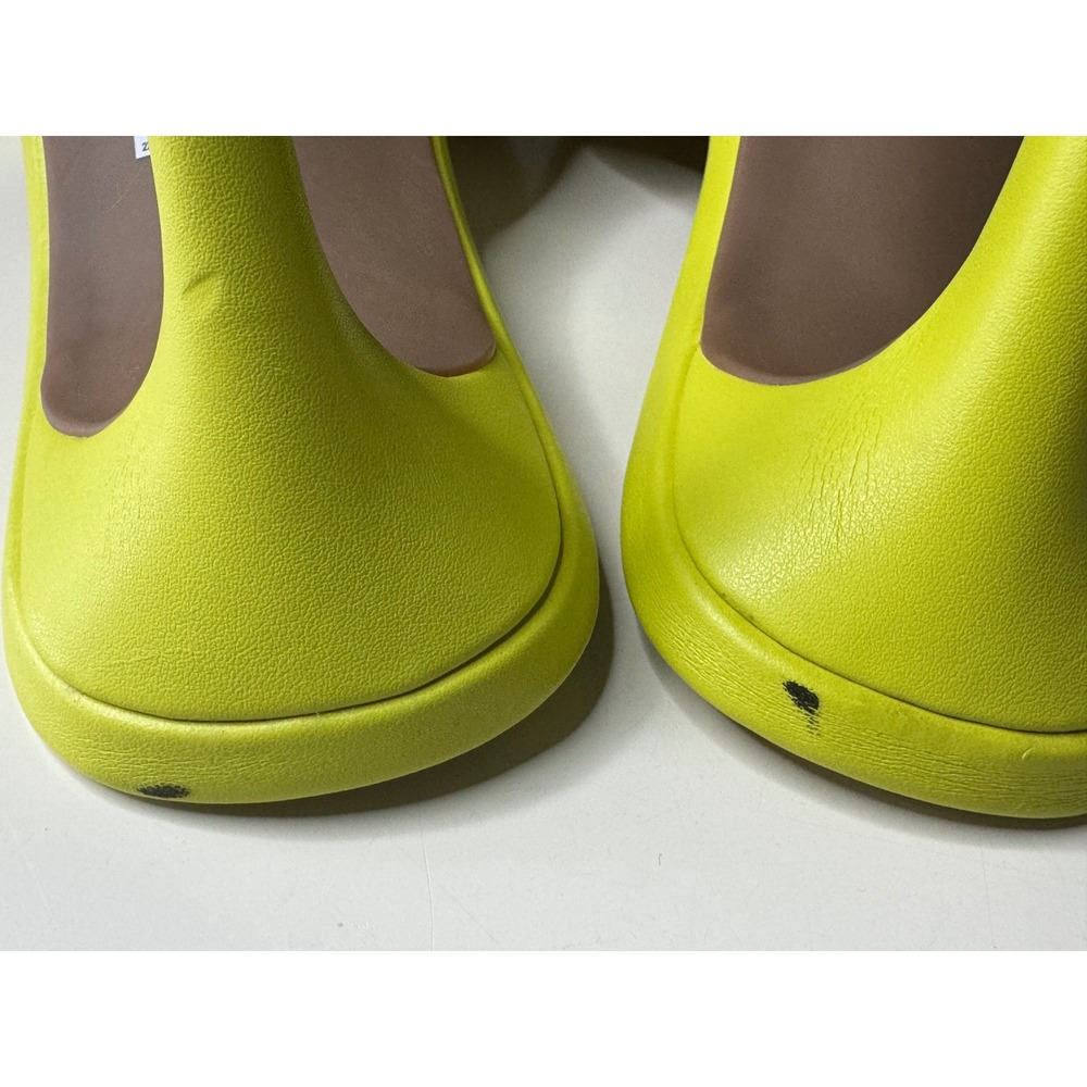 Torrid Neon Yellow Stiletto Mules Square Toe High Heel Sandals 10WW 17230582 - Picture 6 of 7